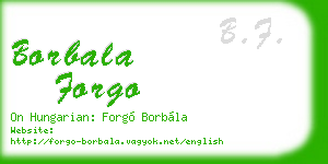 borbala forgo business card